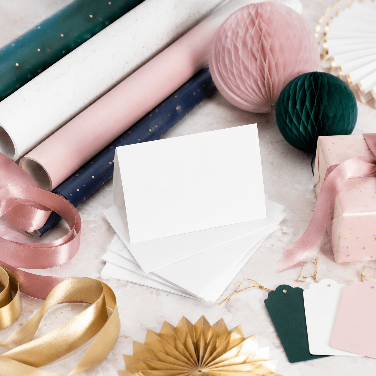 Greeting Card Blanks — Blank folded cards with envelopes for your own message.