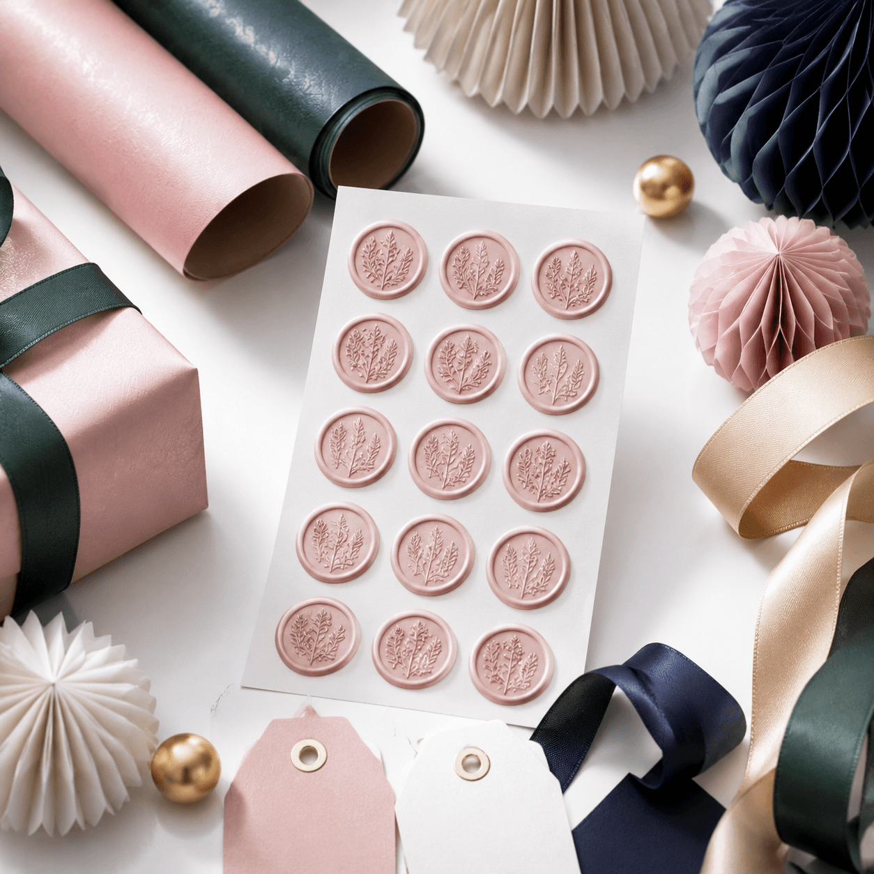 Wax Seal Style Stickers — Studio view